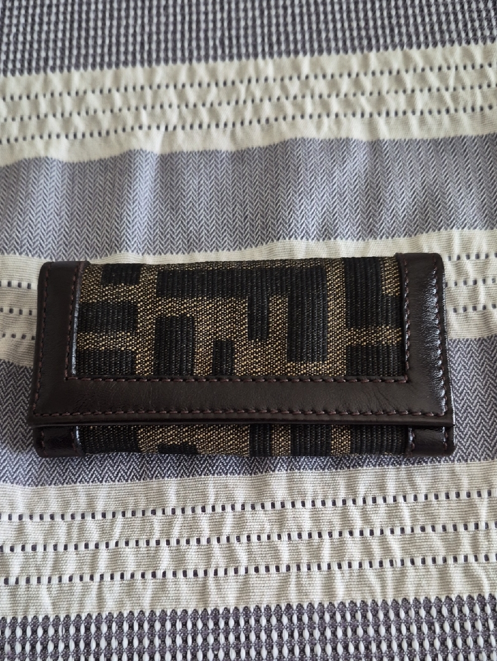 Fendi Brown and Black Patterned Key Case